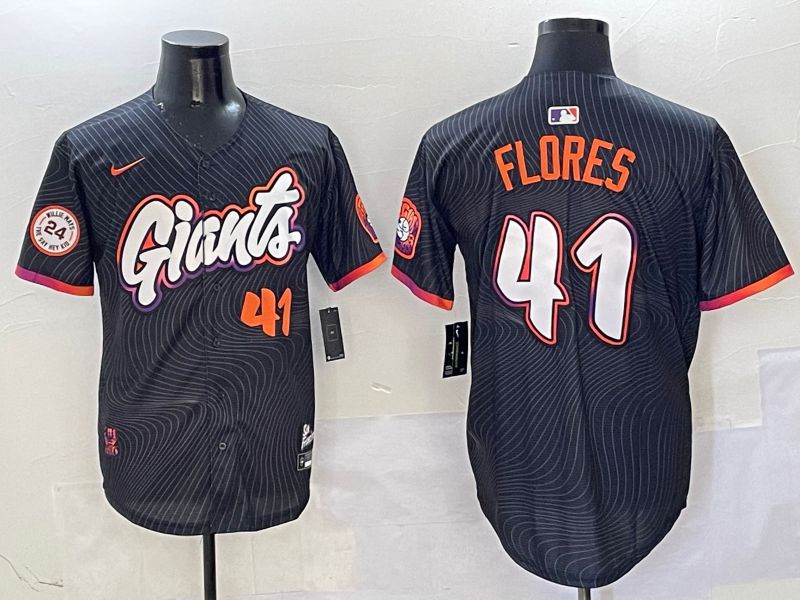 Men San Francisco Giants #41 Flores Black Joint Name Nike 2025 MLB Jersey style 16->san francisco giants->MLB Jersey